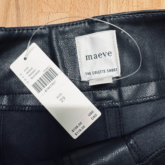 NWT! Maeve “Colette” Faux Leather Shorts - Picture 4 of 4
